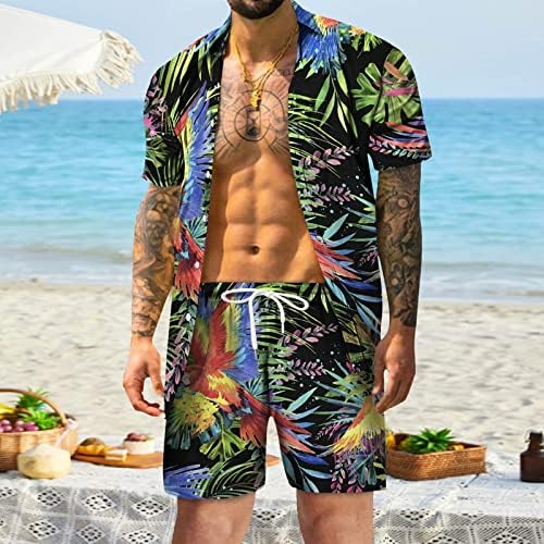 Kamemir Mens Spring קיץ חוף מזדמן חוף מזדמן מכופת מכופפת חולצה עם שרוול קצר מודפס סוויטה