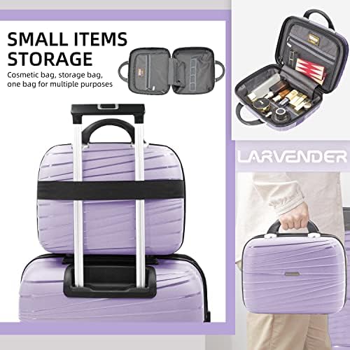 ערכות מזוודות לארבנדר, סט מזוודות 4 חלקים, סט מזוודות להרחבה פינוי לנשים חליפות עם גלגלי ספינר מטען קשיח עם מנעול