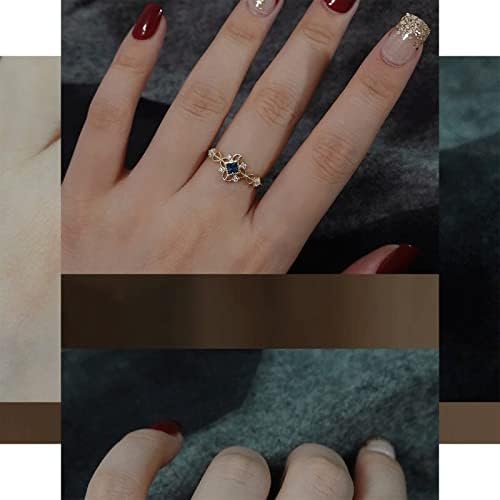 2023 טבעת חדשה רטרו רטרו נסיכה חלול טמפרמנט פשוט טבעת לבנה טמפרמנט אופנה רב תכליתי טבעת פתוחה פשוטה מתכווננת טבעת טרנד