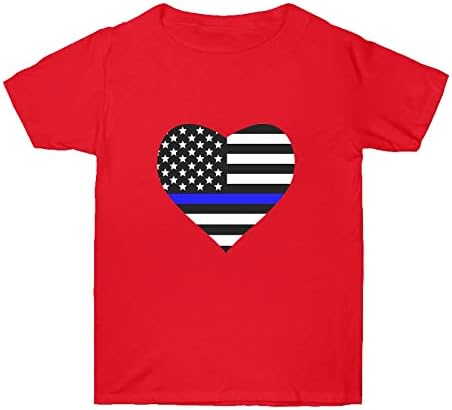 חולצות פטריוטיות לנשים דגל אמריקאי שרוול קצר שרוול V צווארון טוניקה טוניקה כוכבים מפוספס