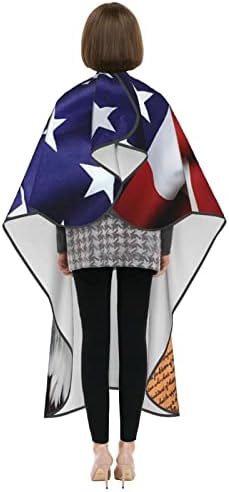 דגל אמריקאי פטריוטי ארהב קירח נשר וספר יוניסקס סלון שיער חיתוך שיער כף בכף ספרות ספרות מספרה עטוף תספורת סינר סינר.