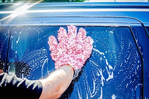כפפת אצבע שטיפת מיקרופייבר מקסשינה - דו צדדית לניקוי פלג גוף תחתון או עליון של מכוניות, ספיגת מים גבוהה ונושמת.