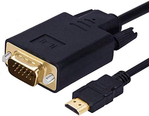 Wonlyus HDMI לכבל VGA מצופה זהב 1080p HDMI זכר ל- VGA זכר מתאם וידאו מתאם כבל ממיר