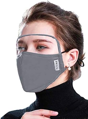 Detallan Unisex Face Màsc בנדנות כותנה עם בד שניתן לשימוש חוזר, אטום אבק חיצוני פנים מגן על כיסויי פה עם מגן עיניים