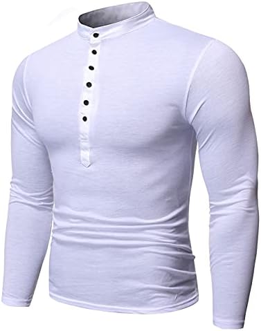 חולצה נוח למעלה גברים של שרוול כפתור ארוך צוואר צבע מוצק רזה גברים של חולצה זכר חולצה