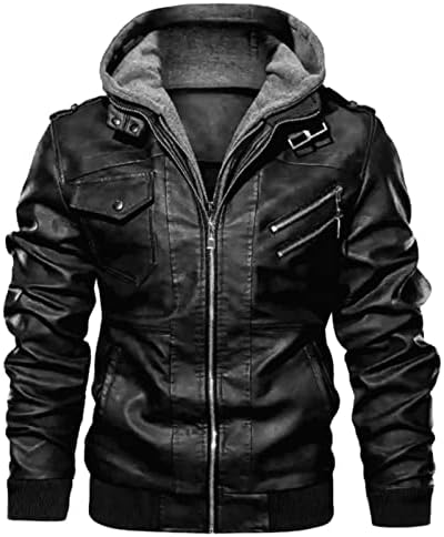 מעילי חורף של ADSSDQ לגברים, ז'קט של שרוול ארוך Mens Mens Plus בגודל קפוצ'ונים וינטג 'חורפים מתאימים לסווטשירט עבה