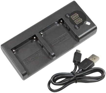 החלפת כוח מקסימאלי למטען סוללות כפול מהיר עם מסך טעינה של LCD וכבל USB מיקרו תואם ל- Sony FM50 FM55H FM500H QM71