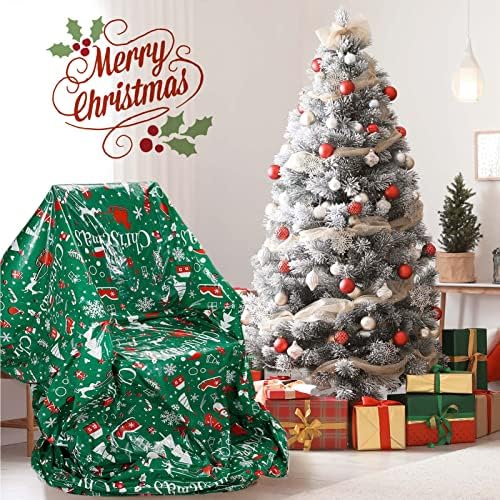 3 חתיכות ג 'מבו אופני חג המולד שקית שקית מתנה לאופניים עם תגים ועניבות מחרוזת, 80 על 60 אינץ' מתנות לחג המולד תיק