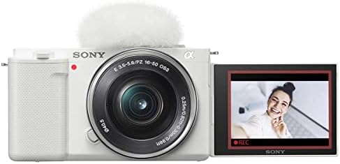 מצלמה ללא מראה של סוני זב-אי-10 עם עדשה 16-50 מ מ, חבילה לבנה עם חבילת תוכנת עריכת תמונות ווידאו למחשב, כרטיס זיכרון של