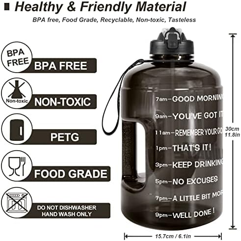 אורח חיים אחר כד מים לגלון - בקבוק מים ליטר 1 עם קש, 128 גרם בקבוק מים מוטיבציוני עם זמן MMARKER, בקבוק מים BPA ספורט גדול