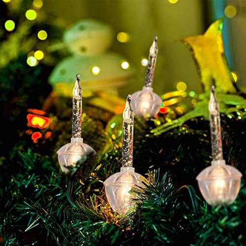 אורות בועות החלפת חג המולד רומאסטי, 4 חבילות נורות רב צבעוניות-ג7/ה12 בסיס מנורת עץ חג המולד תפאורה לחג המולד