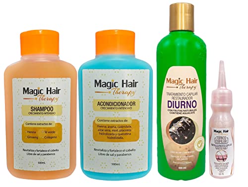 שמפו לשיער קסם טיפול מלח חינם Champu Tratamiento Sin Sal Diurno Acondicionador טיפול שיער קסמים קולומביה 3x