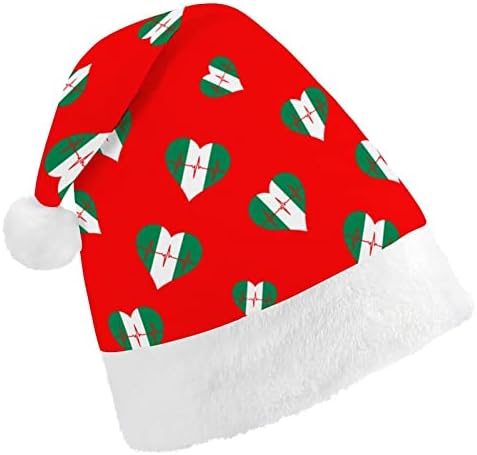 אהבת ניגריה פעימות לב מצחיק חג המולד כובע סנטה קלאוס כובעי קצר קטיפה עם לבן חפתים עבור חג המולד חג מסיבת אספקת