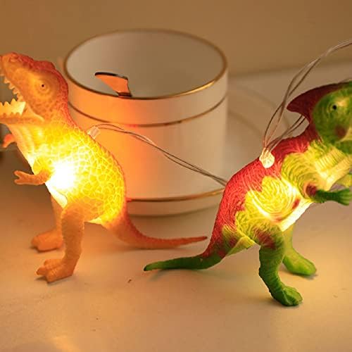 אורות מיתרים עם דינוזאורים בהירים 10 סוללות פיות סוללות אורות נושא למתנת יום הולדת לחדר שינה