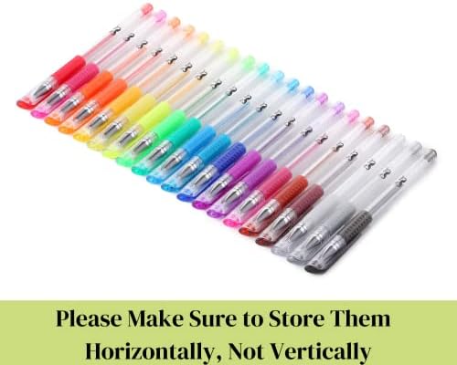 עט-גליטר ג 'ל עטים, מגוון צבעים, 20 יחידות, גליטר עטים, גליטר ג' ל עטים למבוגרים צביעה, ניאון ג 'ל עטים, נוצץ