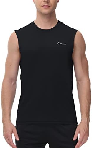 אימון לגברים של Cakulo חולצות ללא שרוולים שחייה מהירה בריכת חוף יבש בריכה טכנולוגית ריצה אתלטי תרגיל שריר גופייה בגדול וגבוה