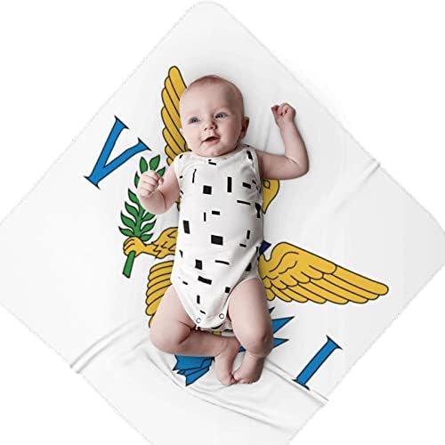 דגל של איי הבתולה של ארצות הברית שמיכה לתינוקות מקבלת שמיכה לעטיפת כיסוי חוט -יילוד של תינוקות