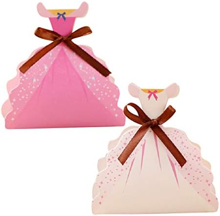 קופסאות ממתקים של שמלות נסיכה - סט של 12- עיצובים שונים