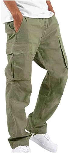 מכנסי מטען של LBJTAKDP מכנסיים עם כיסים עבודה מזדמנת שולטת טיולים אלסטיים לחימה מכנסיים מכנסיים חיצוניים טהוט
