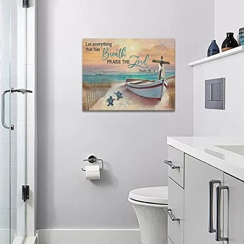 תמונות סירות צב ים קיר אמנות חוף חוף אמבטיה קיר קיר עיצוב אוקיינוס ​​ימי בד הדפסים ציור קישוטים לחוף יצירות אמנות ממוסגרות
