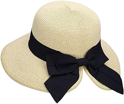 כובעי שמש לנשים 50 + כובע שמש חוף מתקפל קל משקל לנשים