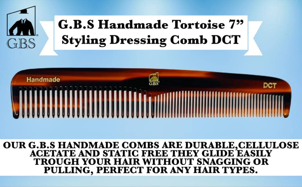 G.B.S מעוצב בעבודת יד מסרק רוטב DCT- 7 צב גס כל המטרה רוטב עדין מסרק תאית חלקה תאית, חתך מסור ומטלטת שיער