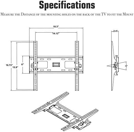 תושבת קיר טלוויזיה שטוחה נירוסטה לרוב טלוויזיות מעוקלות שטוחות בגודל 32-65 אינץ