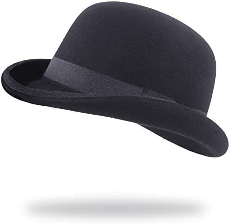 כובע מגבעת פדורה לבד שחור קלאסי לגברים