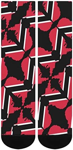 חתול עשב טרינידד וטובגו דגל אמריקאי מפת צוות גרבי חידוש מצחיק הדפסת גרפי מזדמן בינוני עובי לאביב סתיו & מגבר; חורף