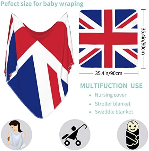 דגל בריטי שמיכה לתינוק מקבלת שמיכה לכיסוי פעוטות תינוקות שזה עתה נולדו.
