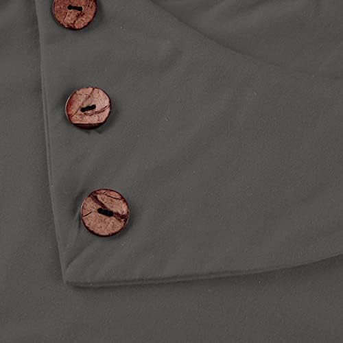 נשים של כפתור ברדס צוואר טי חולצות שן הארי הדפסת אופנה ארוך שרוול הנלי חולצות חולצה