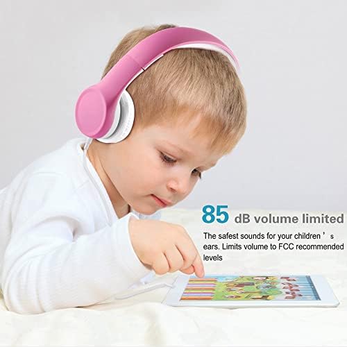 Groove168 אוזניות לילדים, אוזניות לילדים עם אוזניות מתקפלות מוגבלות של 85dB לבית הספר.