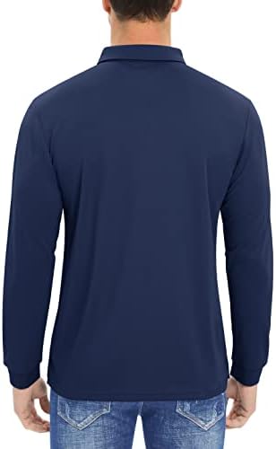 חולצות פולו ארוכות של Magcomsen גברים של Magcomsen חולצת טי מהירה של גולף יבש חולצת צווארון קל משקל הופעה של חולצות