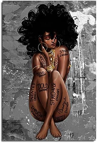 שחור מלכת קיר אמנות אפריקה אמריקה פוסטר שחור אישה אהבת מוסיקה בד קיר אמנות מופשט עכשווי בד מט הדפסי ציור בית