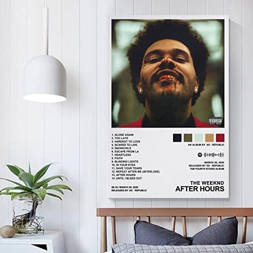 Meetje Singer Weeknd - אחרי שעות כרזות בד אמנות קיר תפאורה לחדר חדר שינה קישוט חדר שינה Dayosix Unframe: 12x18 אינץ