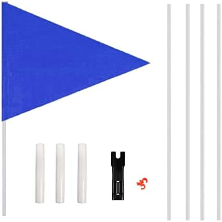אופני דגלי כחול בטיחות דגל עם מוט עבור בטיחות פיברגלס מוט מתאים אופניים דגלי טרקטורונים דגל