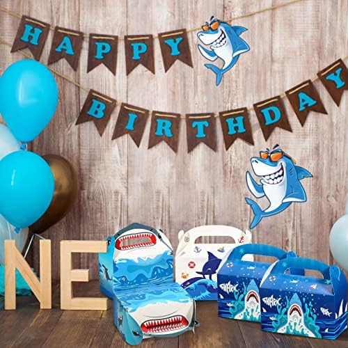 דיאנלהול 24 יח 'מסיבת כריש פינוק קופסאות ממתקים גודי קופסאות כריש מסיבה לטובת תיקי ים מסיבות נושאים מעדיפים אספקה ​​לילדים