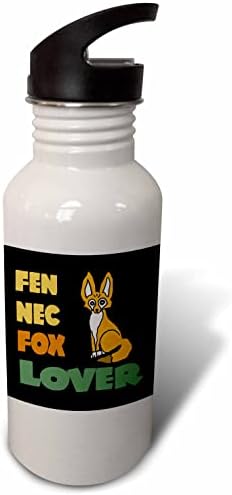 3drose מגניב מצחיק מצויר חמוד פנקס פוקס מצויר לאוהבי Fennec Fox - בקבוקי מים