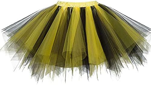 טוטו חצאיות לנשים למבוגרים בני נוער שנות ה -50 בציר טול ריקוד חצאית צבע בלוק בלט טוטו שמלת עבור משחק מסיבת יום הולדת