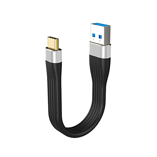 כבל ממיר USB ל- USB-C, 0.45ft USB סוג A נקבה ל- USB סוג C כבל מתאם זכר כבל קצר עבור Chromebook, SSD חיצוני,