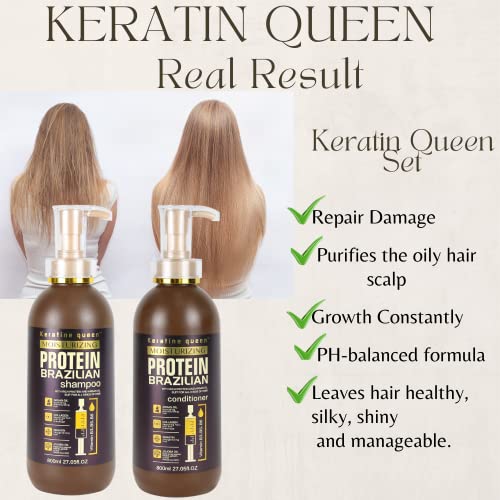צמיחת השיער הטובה ביותר לשיער ארוך וחזק יותר עם ויטמין B3, B5, B6. חלבון קרטין חלבון חלבון ברזילאי שמפו
