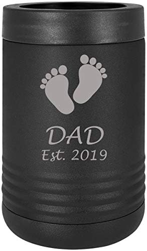 רגלי תינוקות EST. הוקמה מפלדת אל חלד משנת 2019 מחזיק משקאות בירה מבודדים יכולים לקרר יותר, שחור