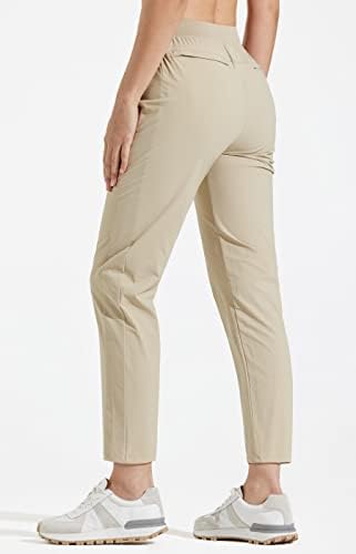 מכנסי גולף לנשים ליבין מכנסי טיול יבש מהירים עבודה קלה משקל משקל מכנסי שמלת קרסול לנשים