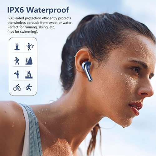ZBC Bluetooth 5.3 אוזניות, ENC מבטל רעש מבטל אוזניות אלחוטיות אמיתיות עם 4 מיקרופונים, בסריאו בסריאו באוזניות באוזן, IPX6