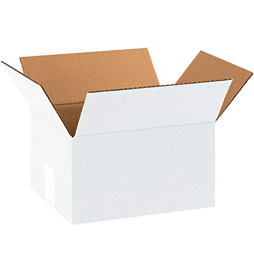 8 איקס 6 איקס 4 קופסאות קרטון גלי לבן, חבילה של 25, עבור משלוח, אריזה והעברה, על ידי בחירה אספקת משלוח