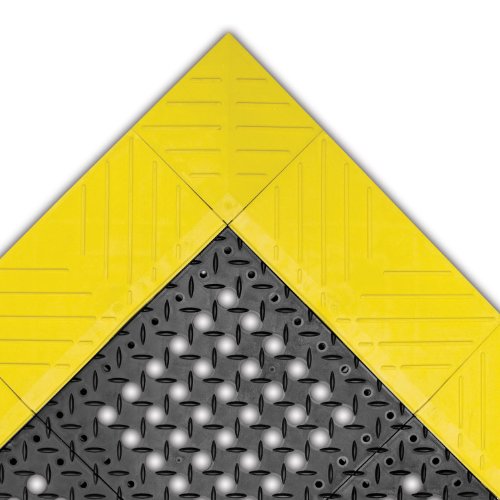 נוטרקס 620 יהלום להגמיש-לוקק ארגונומי מודולרי ניקוז מחצלת, 30 איקס 36 שחור / צהוב