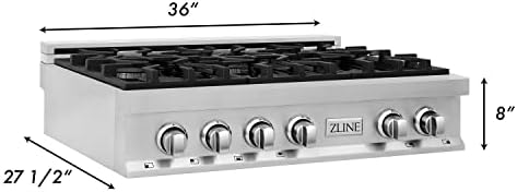 Zline 36 אינץ '. Rangetop עם 6 מבערי גז
