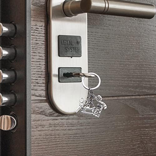 תפירה של מחזיק מפתחות תפירה מכונת תפירה מספריים מספריים סרגל אני אוהבת תפירה שרשרת מפתחות מפתחות קישוטים לפנסיה קישוט