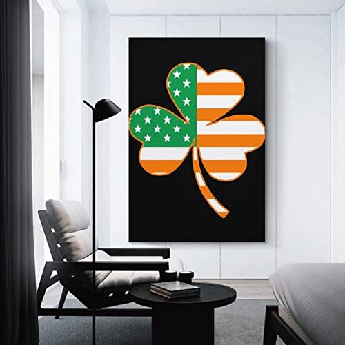 דגל תלתן אמריקני אירי מודפס ציור קיר אמנות יצירות אמנות מודרניות תמונת תלויה אנכית לקישוט הבית בחדר השינה