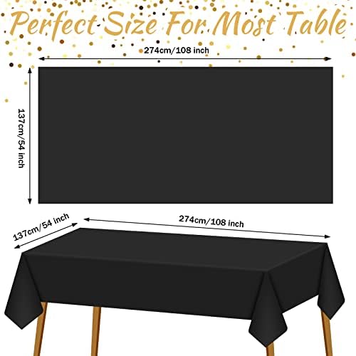מפת שולחן פלסטיק חד פעמית לשולחנות מלבן 54 על 108 אינץ ' כיסוי שולחן עמיד למים לבדי שולחן סיום למסיבות יום הולדת